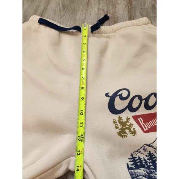 Coors Banquet Sweatpants Mens M Beige Graphic Logo Fleece Lounge Licensed Beer - Picture 8 of 10